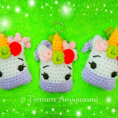 Crochet pattern unicorn keychain