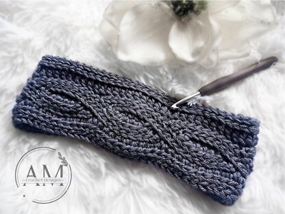 Cables knit-look headband
