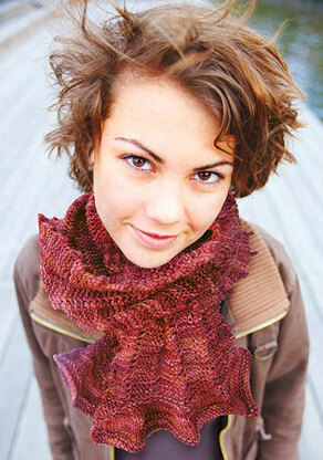 Picot Tricot Scarf in Knit One Crochet Too Crock-O-Dye - 1858