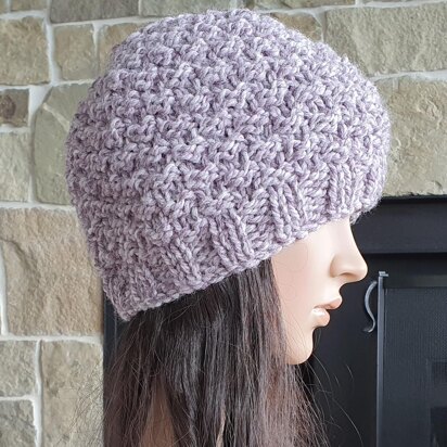 Adley - Chunky double moss stitch family beanie