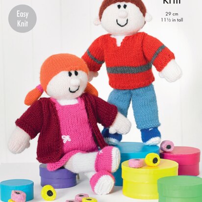 Rag Dolls Knitted in King Cole Big Value DK - 9141 - Downloadable PDF