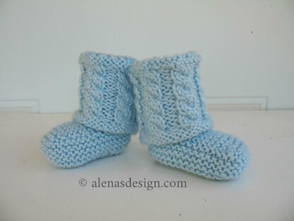 Cabled Baby Booties