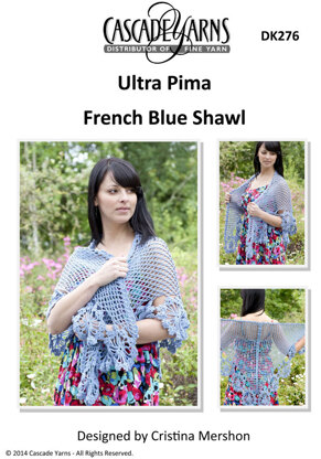 French Blue Shawl in Cascade Ultra Pima - DK276