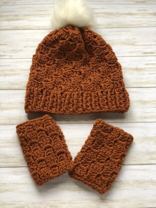 Acorn Hat and Fingerless Mitts