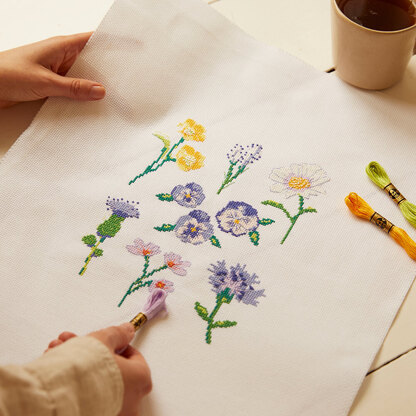 DMC Mindful Making The Peaceful Flowers Cross Stitch Kit