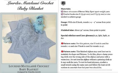Lourdes Matelassé Crochet Baby Blanket