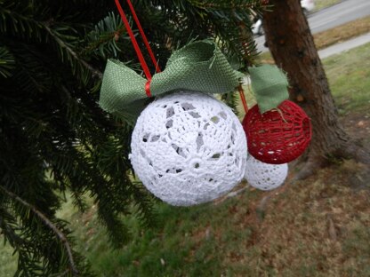 Poinsettia Lace Christmas Ornament