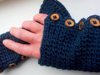 All Buttoned Up Wrist Warmers