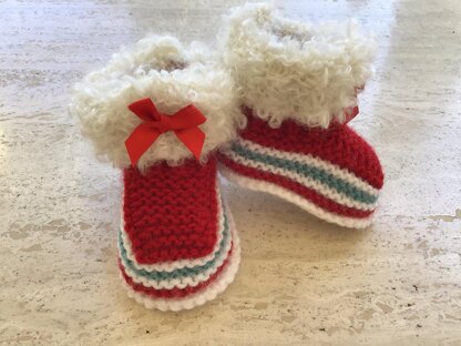 Baby Girl Santa Booties