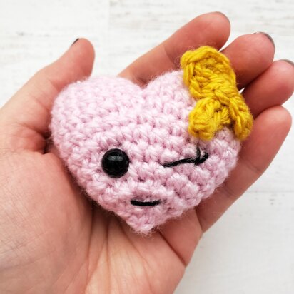 Hope Heart Amigurumi Keychain