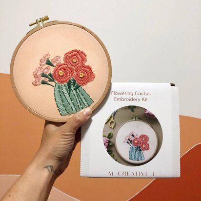 M Creative J Flowering Cactus DIY Embroidery Kit