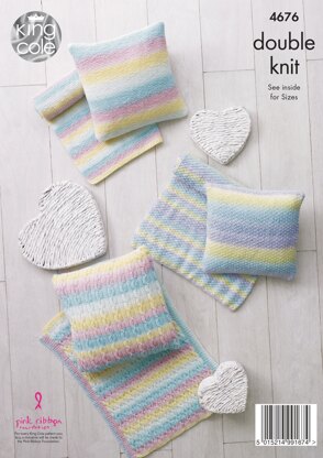 Blankets & Cushions in King Cole Melody DK - 4676 - Downloadable PDF