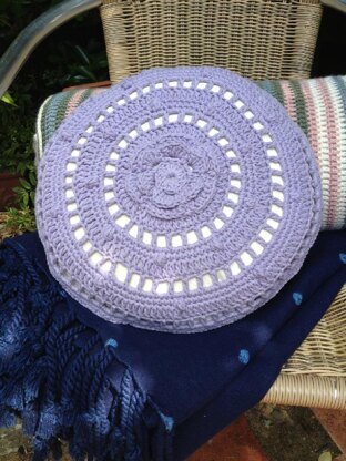 'Lean On Me' Crochet Round Cushion/Bolster