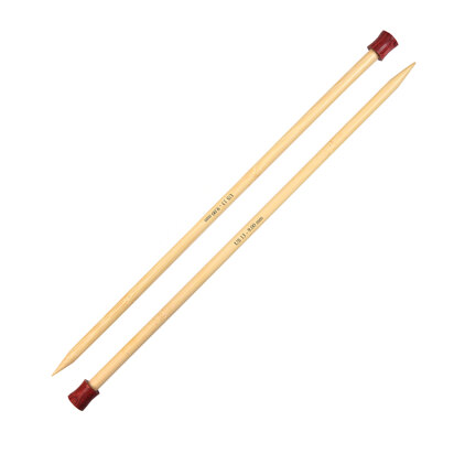 12 Wooden Single Point Knitting Needles