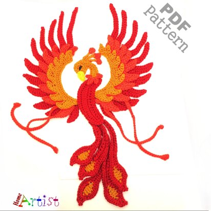 Phoenix crochet applique pattern