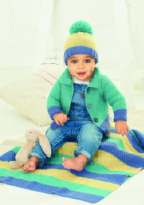 Cardigan, Hat and Blanket in Stylecraft Bambino DK - 9757 - Downloadable PDF