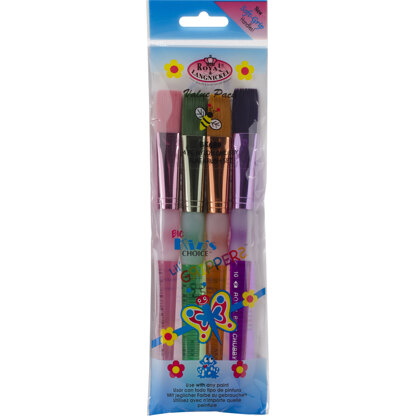 Royal Brush Big Kids Choice Chubby Arts & Crafts Brush Set - Flat 4/Pkg