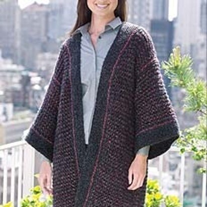 Knitted Kimono Cardigan in Lion Brand Homespun - 20132A