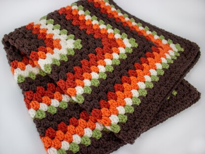 Pumpkin Spice Infinity Granny Rectangle Blanket