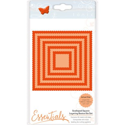 Tonic Studios Essentials Layering Basics Die Set - Scalloped Squares, .9" To 4.1"