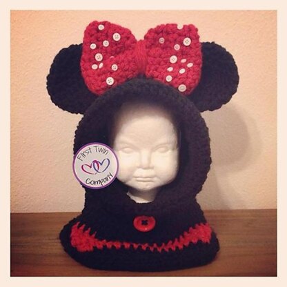 Minnie Mouse Inspired Hooded Cowl