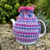 Lilac Speckled Rib 4 Cup Teapot Cosy Knitting Pattern