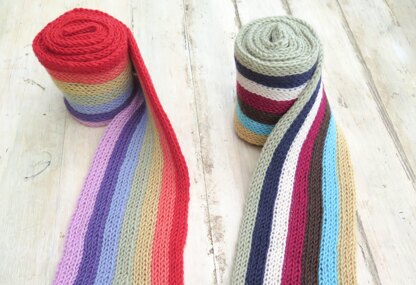 Vertical Stripe Scarves "The End of the Rainbow"