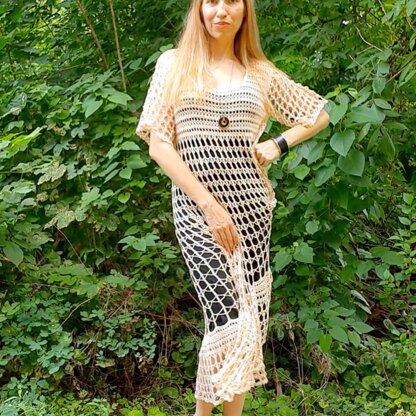 Crochet maxi summer boho dress.