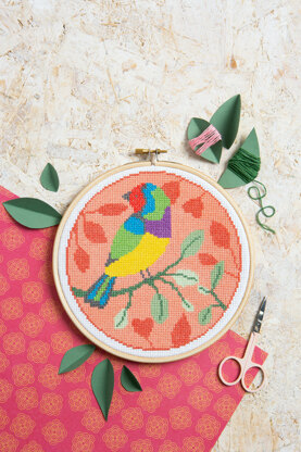 Hawthorn Handmade Rainbow Finch Cross Stitch Kit