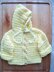 593, BABY HOODED CARDIGAN, newborn to 1 yr.