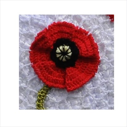 Poppy flower Easy crochet flower pattern