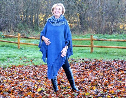 Blue Wings Poncho