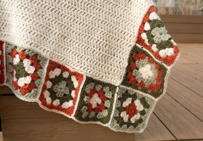 Granny Square Border Blanket