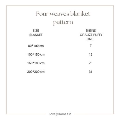 Four weaves blanket pattern