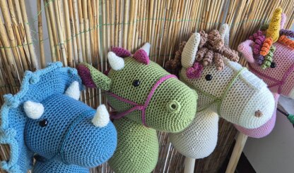 Hobby Horse Dragon Dinosaur Triceratops Unicorn Fairy Tale Crochet Plush Amigurumi