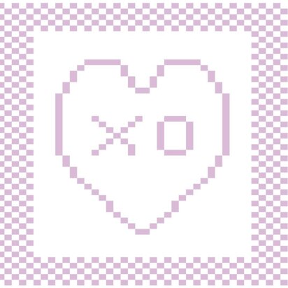 'XO' Heart Dishcloth - knitting pattern