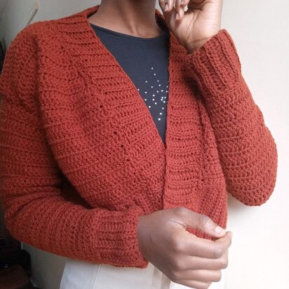 Crochet bomber cardigan