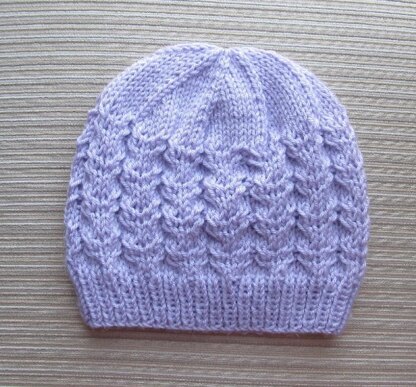 Lilac Hat with Braids in Size Adult