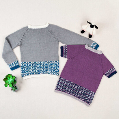 #1338 Royal Star -  Jumper Knitting Pattern for Kids in Valley Yarns Valley Superwash DK