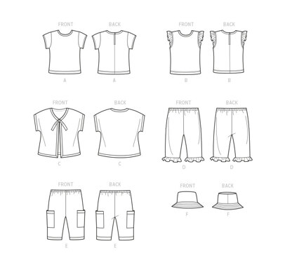 Simplicity Babies' Tee-Shirts, Jacket, Pants and Hat S9616 - Paper Pattern, Size XS-S-M-L-XL