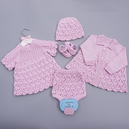 Ruby-Anne baby matinee coat knitting pattern 18" chest