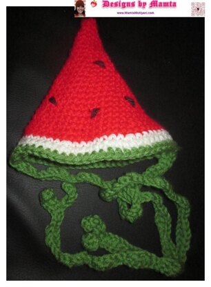 Crochet Watermelon Wedge Fruit Hat Pattern Costume Birthday Party Cap