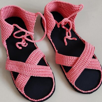 Crochet Criss cross slipper