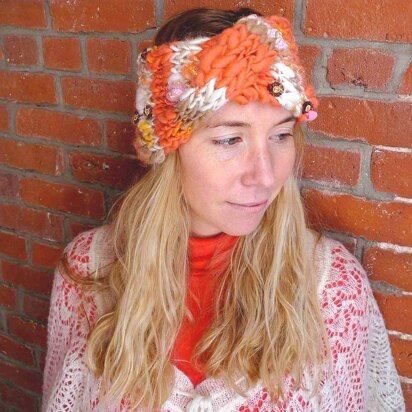 Turban Headband in Knit Collage Gypsy Garden and Sister Yarn  