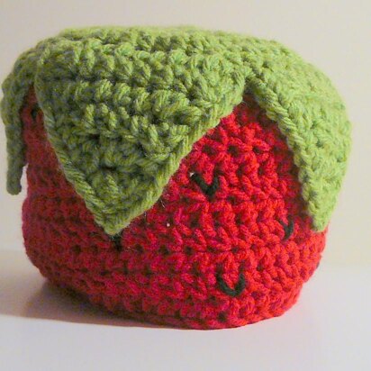 Strawberry Hat With or Without Earflaps- Newborn to Adult