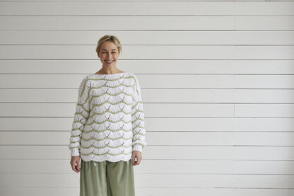 Wave Stitch Top - Knitting Pattern For Women in Debbie Bliss Dulcie by Debbie Bliss