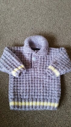 Waffle knit baby polo