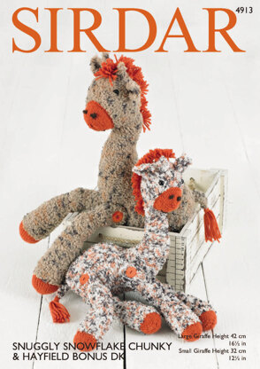 Giraffe Toys in Sirdar Snuggly Snowflake Chunky & Hayfield Bonus DK - 4913 - Downloadable PDF