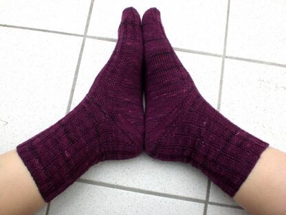 Broken Rib Hybrid Heel Socks