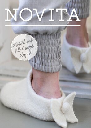 Knitted and Felted Angel Slippers in Novita Natura - Downloadable PDF